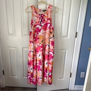 The Limited Floral Midi Dress - Pink and White
